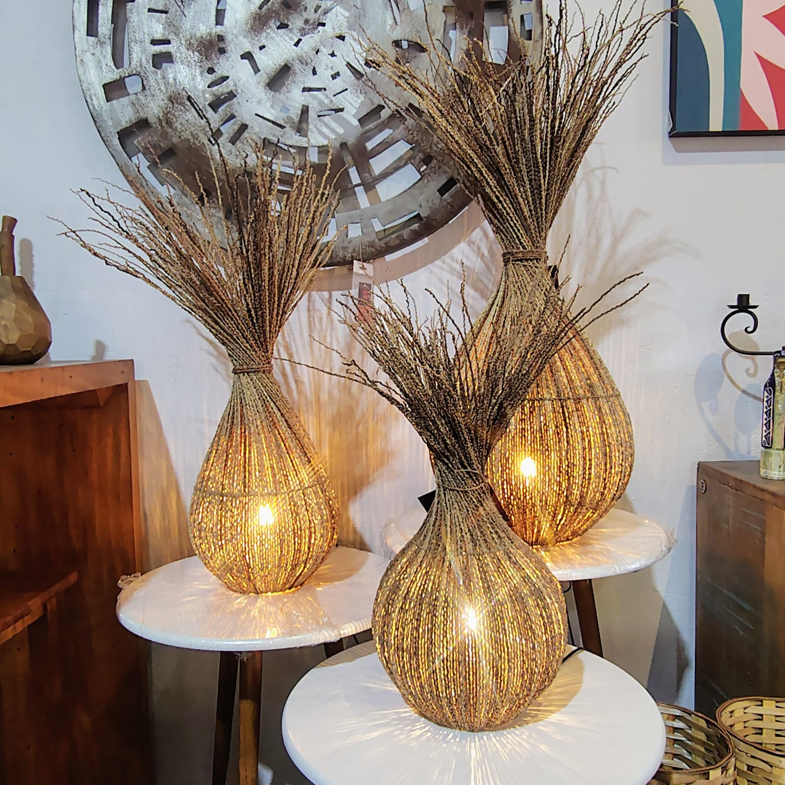 Luminária de Mesa em Fibra